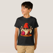 Cute Gnome With Sungles Gnome Playing Bowling Men  T-Shirt (Vorne ganz)