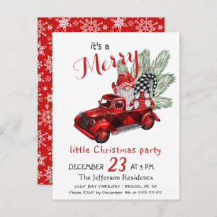 Cute Gnomen Merry Little Christmas Party Card Postkarte