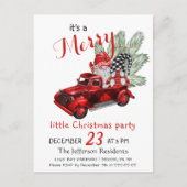 Cute Gnomen Merry Little Christmas Party Card Postkarte (Vorderseite)