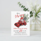 Cute Gnomen Merry Little Christmas Party Card Postkarte (Stehend Vorderseite)