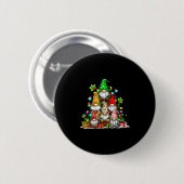 Cute Gnomes Christmas Tree Lights Gnomies Gnome Xm Button (Vorne & Hinten)