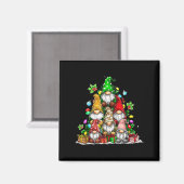 Cute Gnomes Christmas Tree Lights Gnomies Gnome Xm Magnet (Vorderseite/Rückseite)