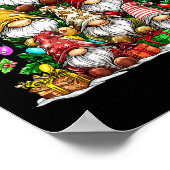 Cute Gnomes Christmas Tree Lights Gnomies Gnome Xm Poster (Ecke)