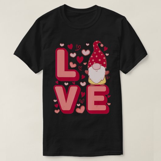 Cute Gnomes Heart Love Happy Valentine's Day  T-Shirt (Design vorne)