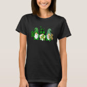 Cute Gnomes Holding Shamrock Leopard Plaid St Patr T-Shirt (Vorderseite)