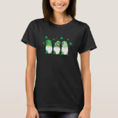 Cute Gnomes Holding Shamrock Leopard Plaid St Patr T-Shirt (Vorderseite)