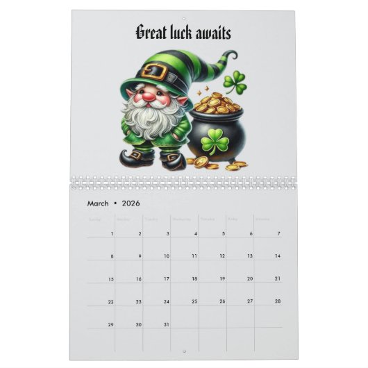 cute gnomes kalender (Mär 2026)