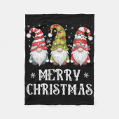 Cute Gnomes Merry Christmas Light Family Gnome Xma Fleecedecke (Vorderseite)