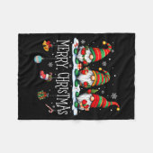 Cute Gnomes Merry Christmas Light Family Gnome Xma Fleecedecke (Vorderseite (Horizontal))
