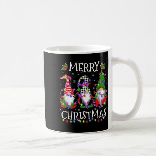 Cute Gnomes Merry Christmas Light Family Gnome Xma Kaffeetasse (Rechts)