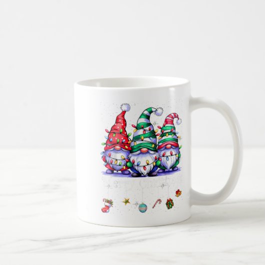 Cute Gnomes Merry Christmas Light Family Gnome Xma Kaffeetasse (Rechts)