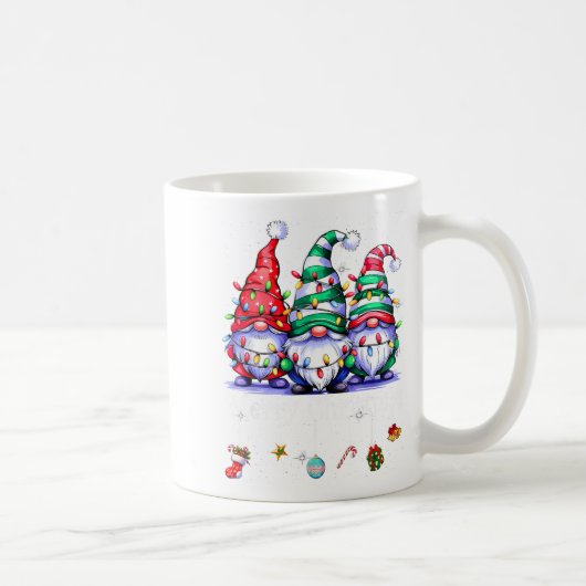 Cute Gnomes Merry Christmas Light Family Gnome Xma Kaffeetasse (Rechts)