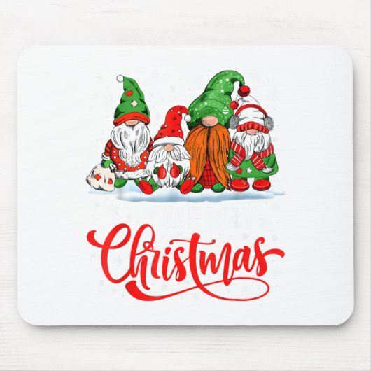 Cute Gnomes Merry Christmas Light Family Gnome Xma Mousepad (Vorne)