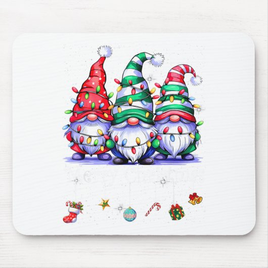 Cute Gnomes Merry Christmas Light Family Gnome Xma Mousepad (Vorne)
