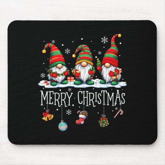 Cute Gnomes Merry Christmas Light Family Gnome Xma Mousepad (Vorne)