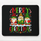 Cute Gnomes Merry Christmas Lights Gnome Xmas Men Mousepad (Vorne)