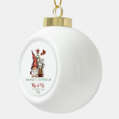 Cute Gnomes Pine Tree Our First Christmas Keramik Kugel-Ornament (Rechts)