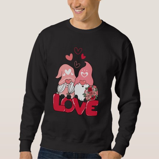 Cute Gnomes Valentines Day Love Flower Couple Matc Sweatshirt (Vorderseite)