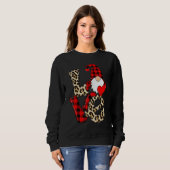 Cute Gnomes Valentines Love Leopard Plaid Couple M Sweatshirt (Vorne ganz)