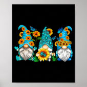 Cute Gnomes With Sunflower Butterfly Gardeners Sum Poster (Vorne)