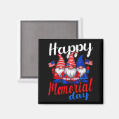 Cute Gnomes With Usa Flag Happy Memorial Day  Magnet (Vorderseite/Rückseite)