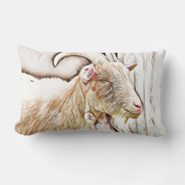 Cute Goat Farmhouse Decor Lendenkissen