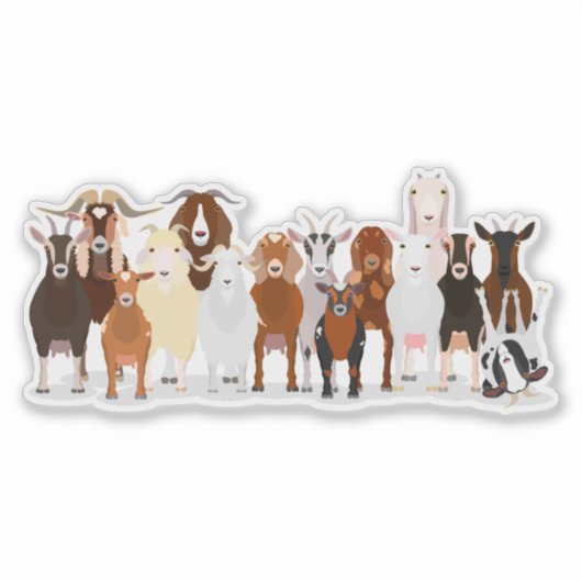 cute goat group sticker (Vorderseite)