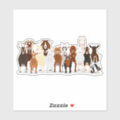 cute goat group sticker (Blatt)
