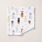 Cute Goats Farm Animals Badhandtuch Set (Waschlappen)