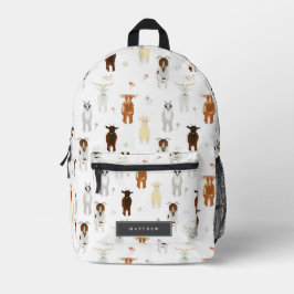Cute Goats Farm Animals Bedruckter Rucksack