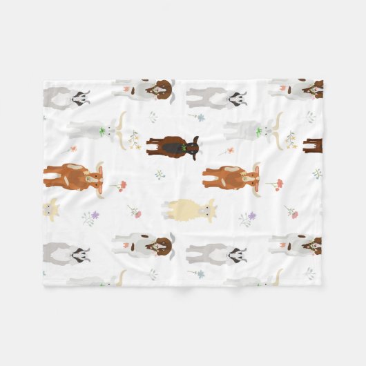 Cute Goats Farm Animals Fleecedecke (Vorderseite (Horizontal))