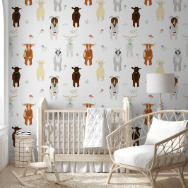 Cute Goats Farm Animals Kids Bedroom Playroom Tapete