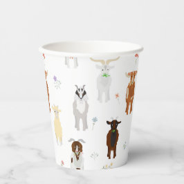 Cute Goats Farm Animals Pappbecher