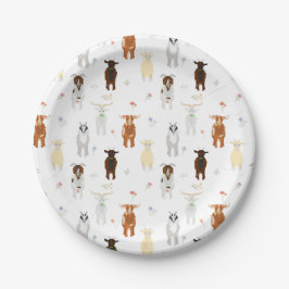 Cute Goats Farm Animals Pappteller