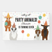 Cute Goats Farm Party Animals Goat Birthday Theme Banner (Horizontal)