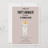 Cute Goats Farm Party Animals Goat Birthday Theme Einladung (Vorderseite)
