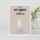 Cute Goats Farm Party Animals Goat Birthday Theme Einladung (Stehend Vorderseite)