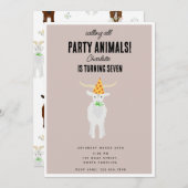 Cute Goats Farm Party Animals Goat Birthday Theme Einladung (Vorne/Hinten)