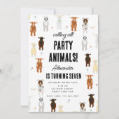 Cute Goats Farm Party Animals Goat Birthday Theme Einladung (Vorderseite)