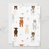 Cute Goats Farm Party Animals Goat Birthday Theme Einladung (Rückseite)