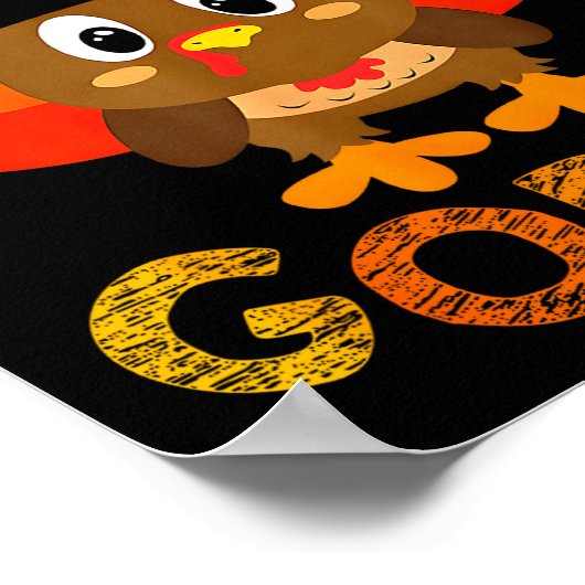 Cute Gobble Gobble Turkey Lgrim Little Boys Thanks Poster (Ecke)