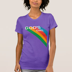 Cute God's Girl Rainbow Inspirational Christian T-Shirt