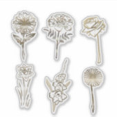 Cute Gold Abstract Flowers Drawing Aufkleber (Vorderseite)