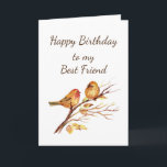 Cute Gold Birds Best Friend Friendship Birthday Karte<br><div class="desc">Cute Sparrow Bird Quote for your Best Friend's Birthday with inside zahlt; Friends are special from young ones to old but you are a Best Friend more precious than gold!</div>