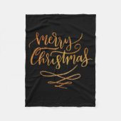 Cute Gold Brush Script Merry Christmas T Shirt Fleecedecke (Vorderseite)