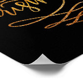 Cute Gold Brush Script Merry Christmas T Shirt Poster (Ecke)