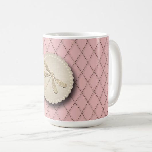 Cute Gold Dragonfly Kaffeetasse (VorderseiteRechts)