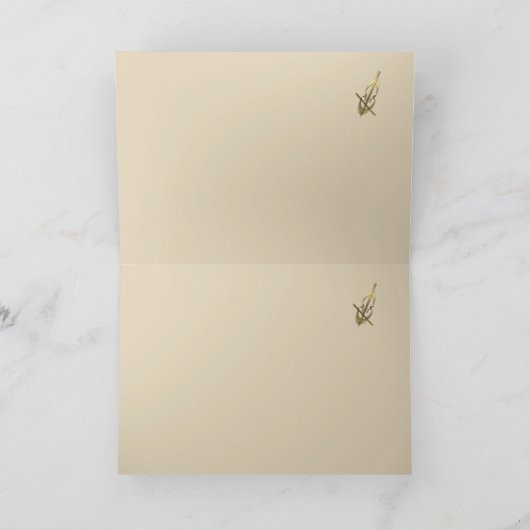 Cute Gold Music Cello Add Text Greeting Card Dankeskarte (Innenseite)