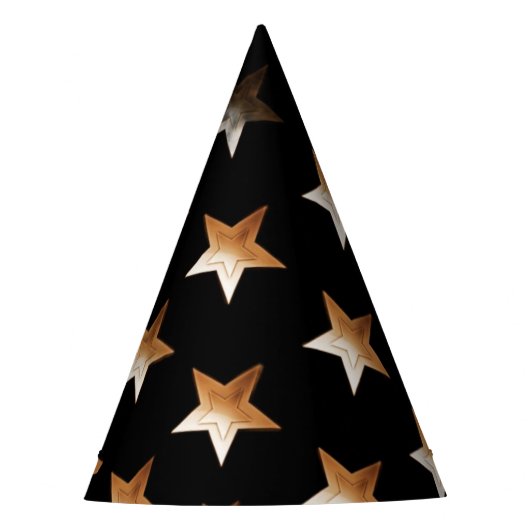 Cute Gold Star Black Wizard Partyhütchen (Vorderseite)