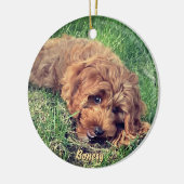 Cute Golden Doodle Ceramic Ornament (Links)